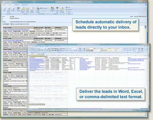 Schedule automatic delivery of leads to your inbox.