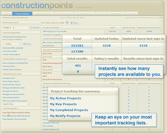 ConstructionPoints Project Summary Page